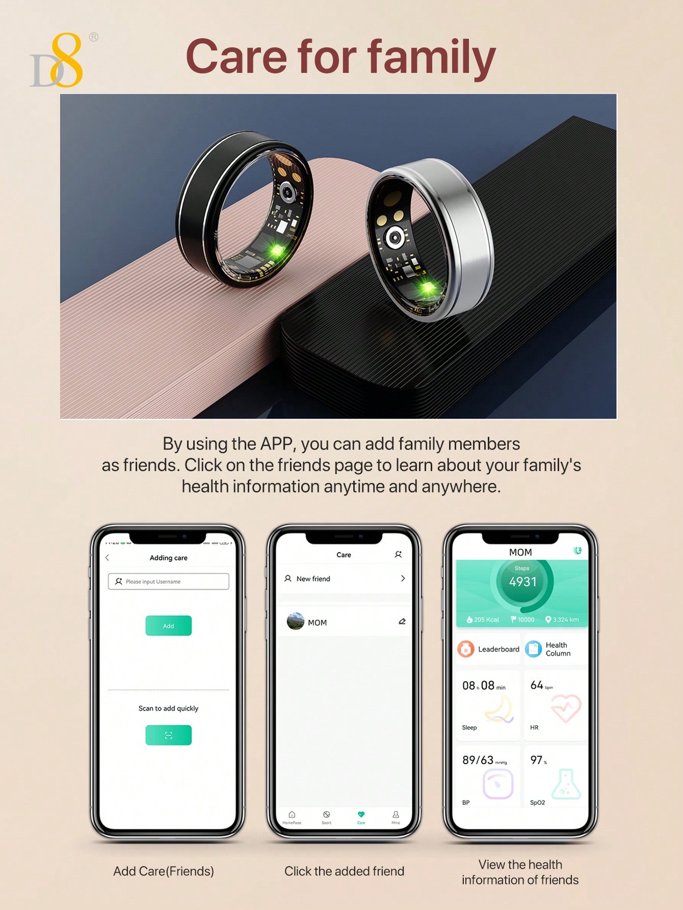 Anillo Inteligente D8, Monitor - Smart Ring Health reseña y precio