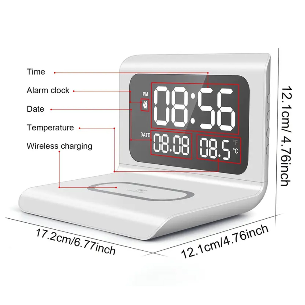 Base de Carga Inalámbrica Rápi - Digital Alarm Clock reseña y precio