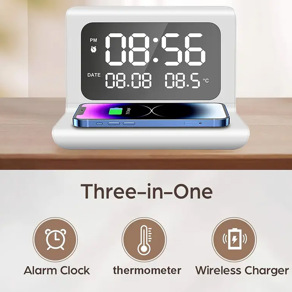 Base de Carga Inalámbrica Rápi - Digital Alarm Clock reseña y precio